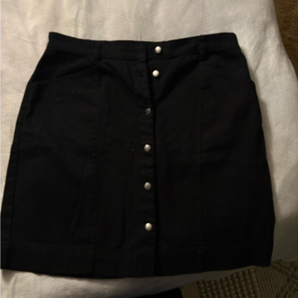 Joe Fresh Black Mini Skirt with Buttons